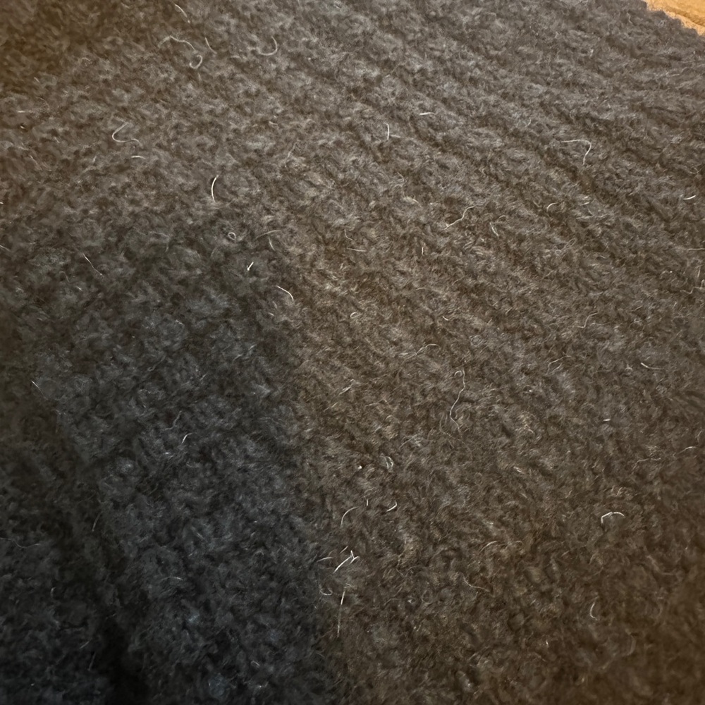 Handknit Chocolate Brown Merino Wool Blanket Scarf Oversized Wrap Cozy Luxe